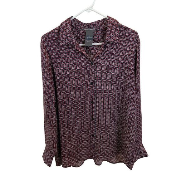 Chelsea & Theodore Lightweight Floral Print Button Down Blouse Size Large - Picture 5 of 10